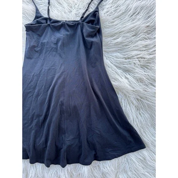 Skims Smooth Lounge Skimpy Strap Scoop Neck Mini Dress Obsidian Size Small - Picture 9 of 11